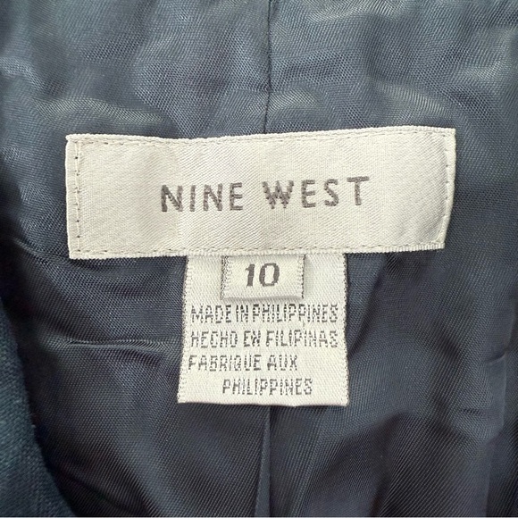 Women’s Nine West Linen Long Sleeve Button Down Blazer Jacket Size 10 - Picture 11 of 15